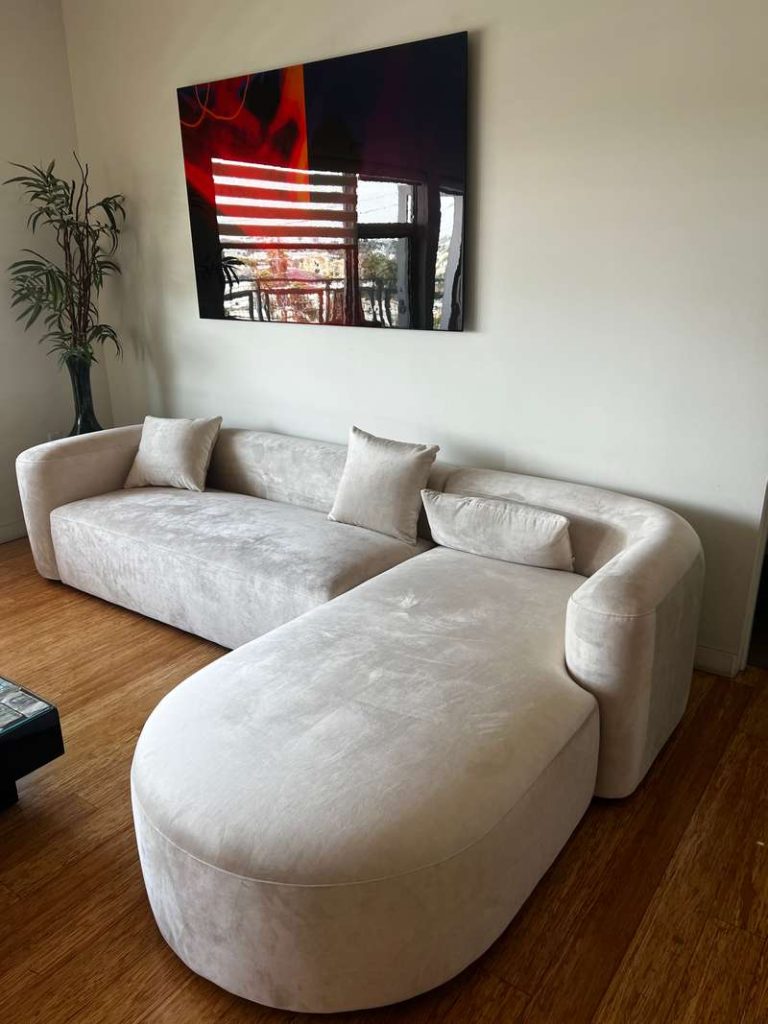 Mellow Velvet Chaise Sectional Sofa photo review