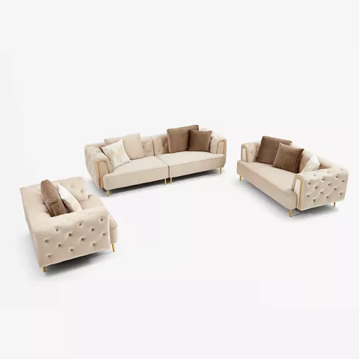 Customized Arabic Luxury Living Room Home Furniture Leisure Velvet Fabric Sofa