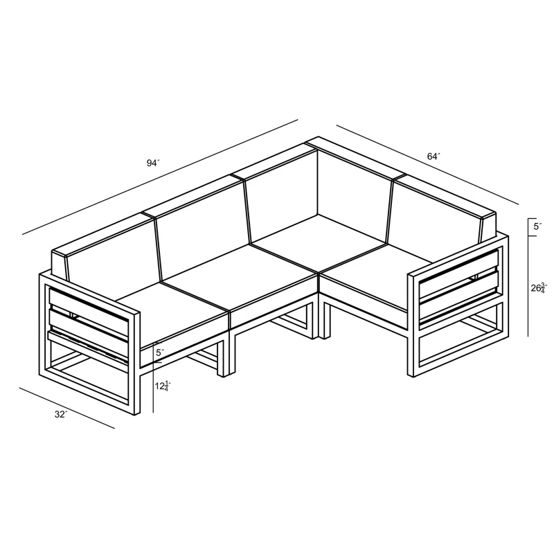 Smith Metal Outdoor Patio Sectional - ASEEL FURNITURES