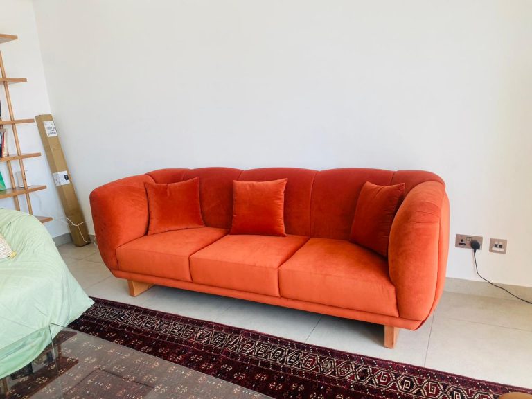 Claude Cognac Velvet Sofa photo review